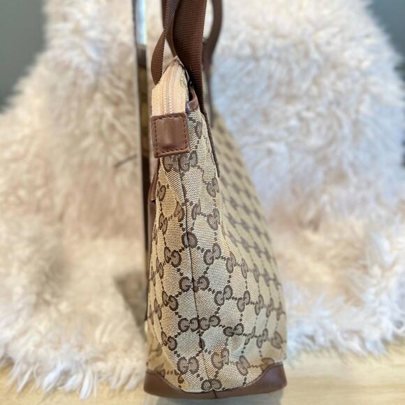 Gucci Canvas and Leather GG Web Tote Shoulder Bag (GGXX130) - Picture 7 of 11